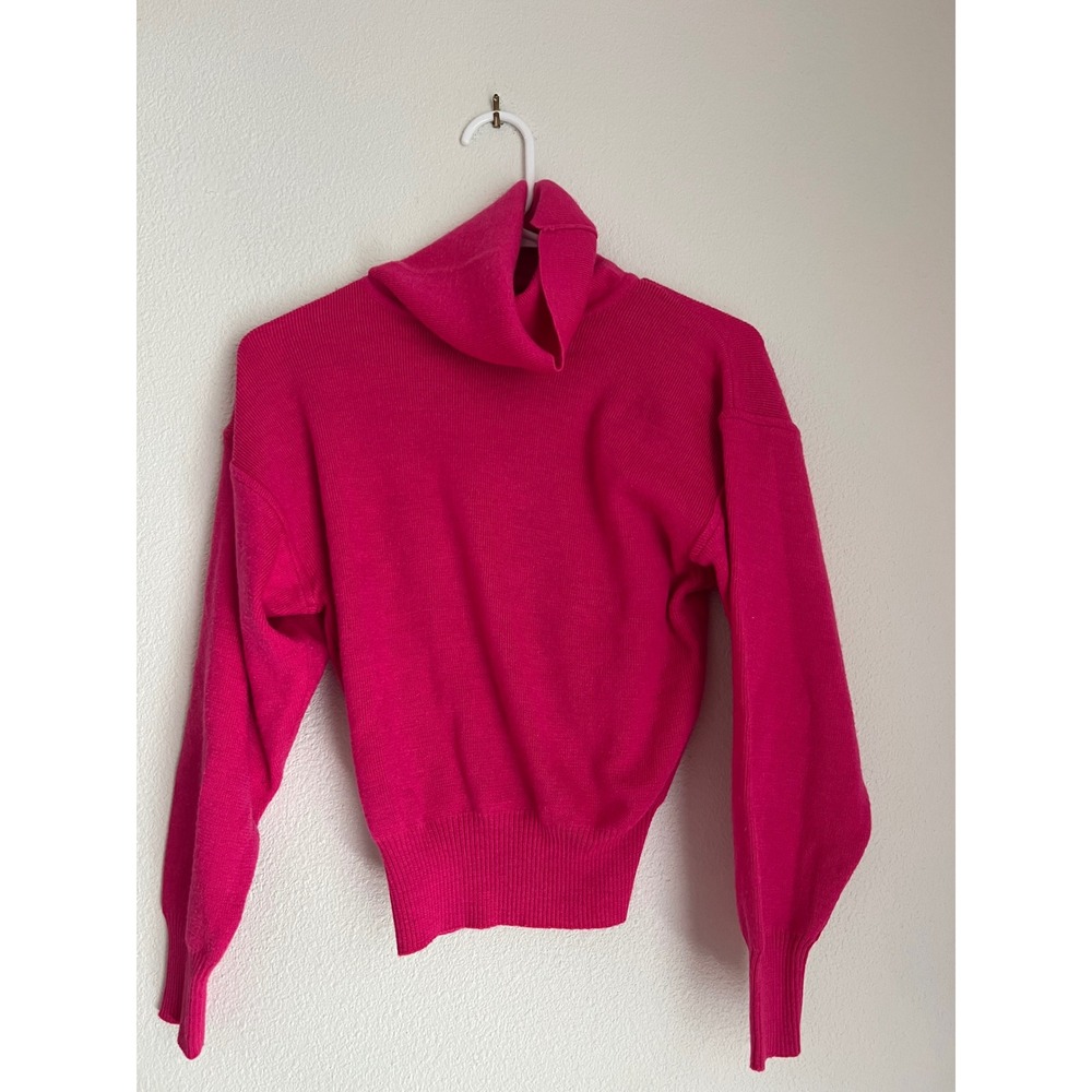 Obermeyer Sport Turtleneck Sweater Hot‎ Pink Ribbed Knit Juniors Size 14